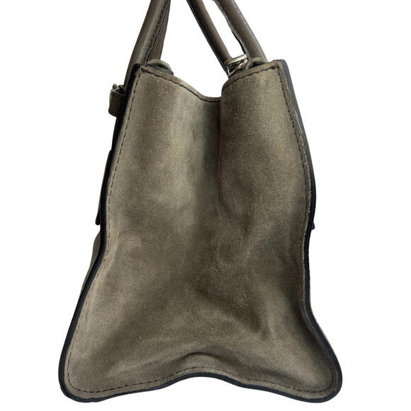 Prada Two-Way City Double Zip Tote Bag Gray Suede&Calf Leather Detachable Strap - Picture 3 of 16
